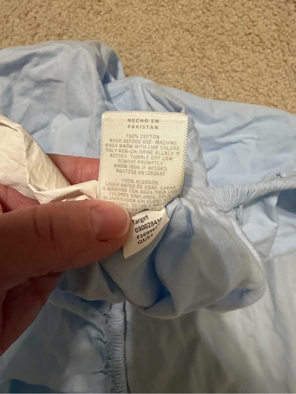 Cloud Island Baby Crib Toddler Bed Fitted Crib sheet solid baby light blue
